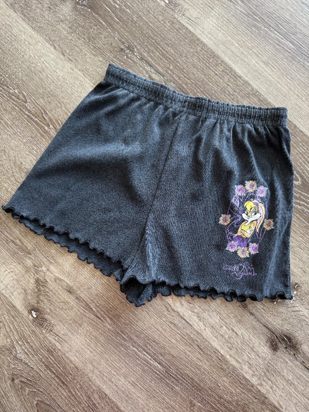 Vintage 1996 Space Jam Lola Bunny Shorts | Black Lettuce Edge Lounge XS/S